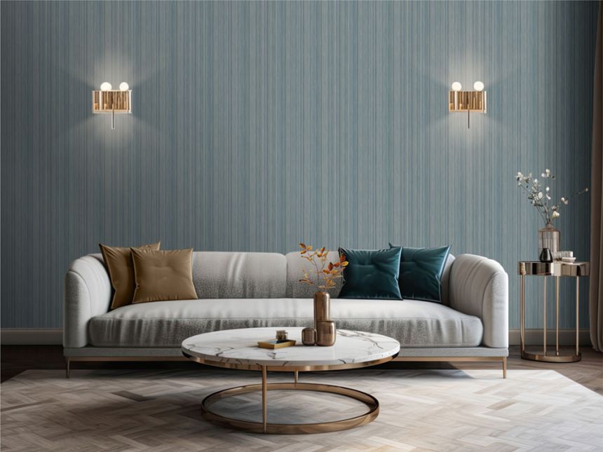 Luxus vlies tapéta, kék-szürke, szövetutánzat, M66501, Venezia, Ugépa