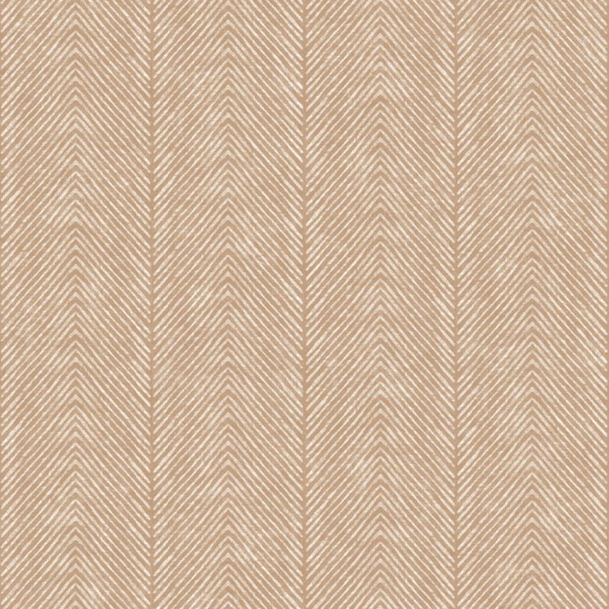 Vlies tapéta, barna-bézs, csíkos, halszálkás tapéta, M69208, Nomade, Ugépa