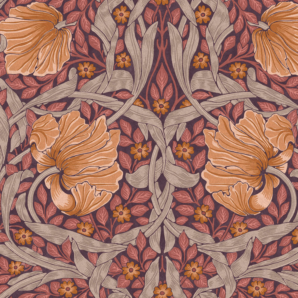 Vlies tapéta, lila, virágok, 124239, William Morris At Home