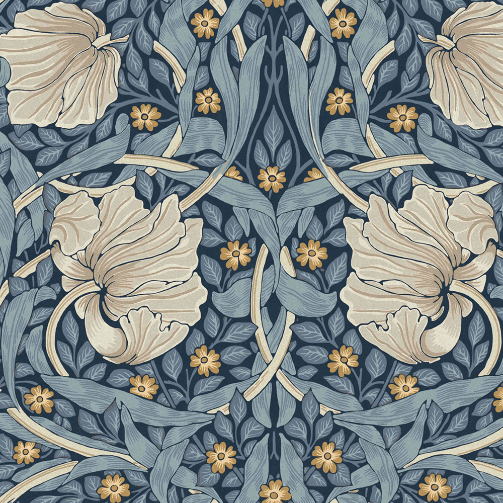 Vlies tapéta, kék, virágok, 124241, William Morris At Home