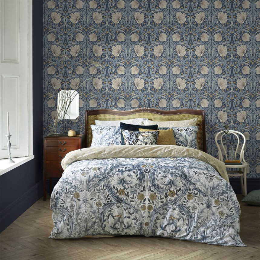 Vlies tapéta, kék, virágok, 124241, William Morris At Home
