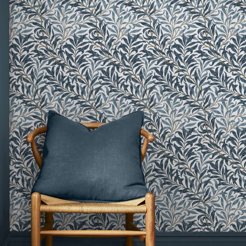 Vlies tapéta, kék, gallyak, 124245, William Morris At Home