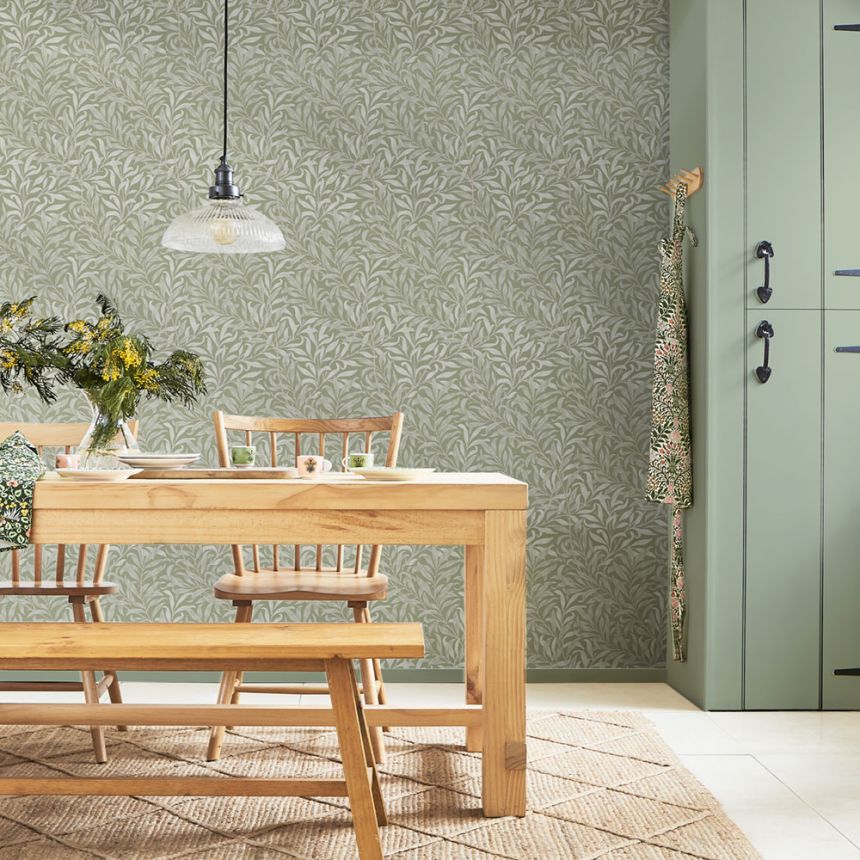 Vlies tapéta, zöld, gallyak, 124248, William Morris At Home
