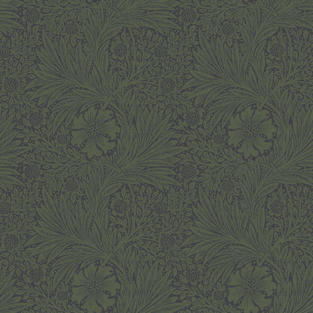Vlies tapéta, zöld, virágok, levelek, 124255, William Morris At Home
