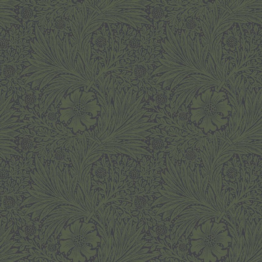 Vlies tapéta, zöld, virágok, levelek, 124255, William Morris At Home
