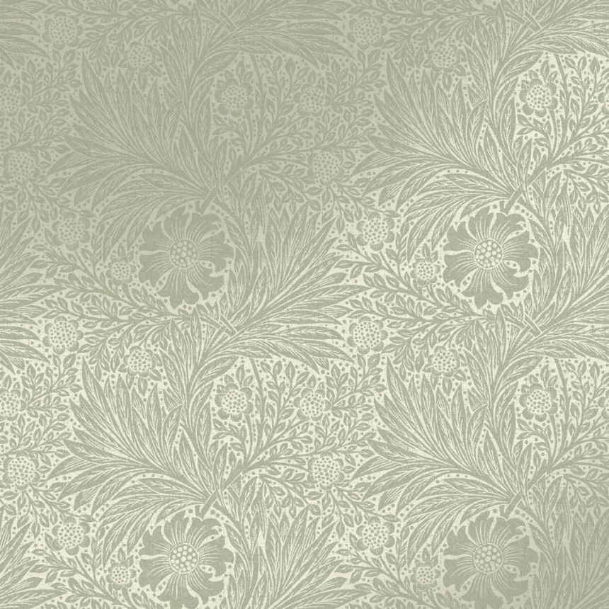 Vlies tapéta, zöld, virágok, levelek, 124256, William Morris At Home