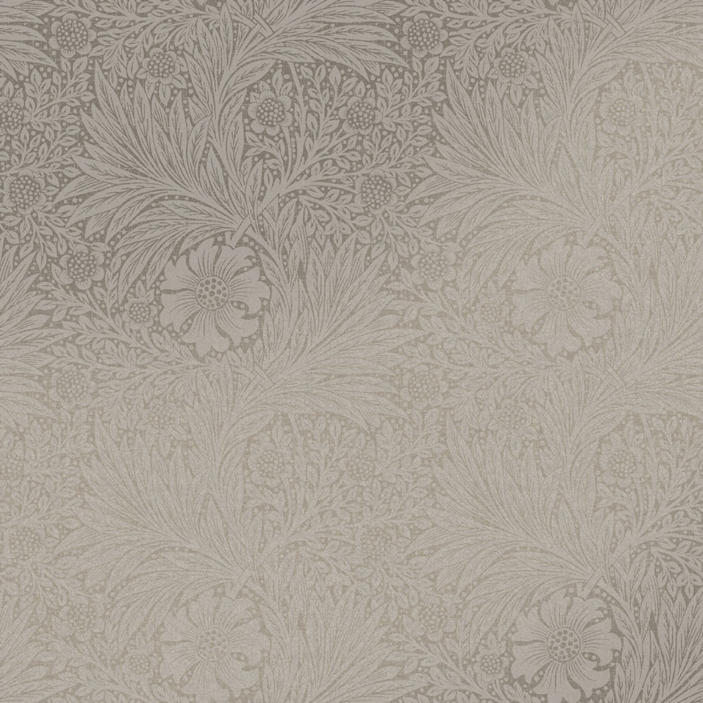 Vlies tapéta, szürke-bézs, virágok, levelek, 124257, William Morris At Home