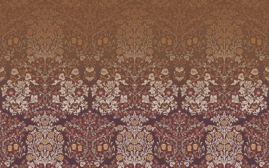 Vlies poszter tapéta, piros, virágok, levelek, 125346, William Morris At Home