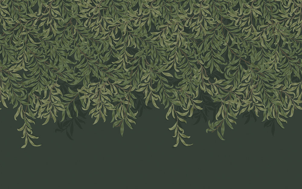 Vlies poszter tapéta, zöld, gallyak, levelek, 125391, William Morris At Home