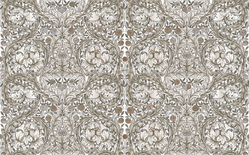 Vlies poszter tapéta, szürke-bézs, virágok, 125409, William Morris At Home