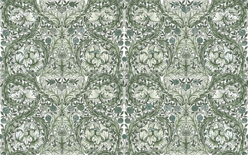 Vlies poszter tapéta, zöld, virágok, 125418, William Morris At Home