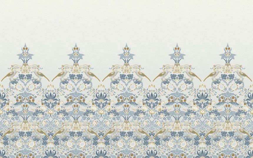 Vlies poszter tapéta, kék, virágok, madarak, 125319, William Morris At Home
