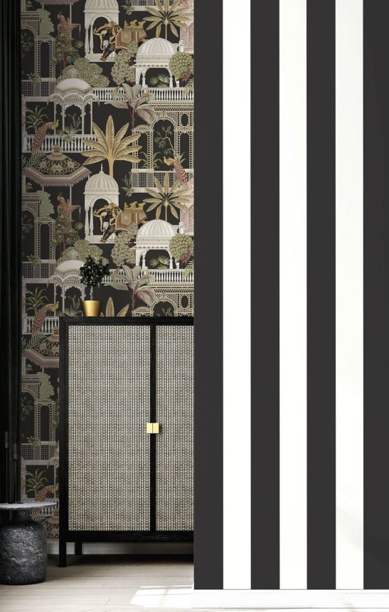 Vlies tapéta, szürke-fehér, csíkok, 15561, Botany House, Cristiana Masi by Parato