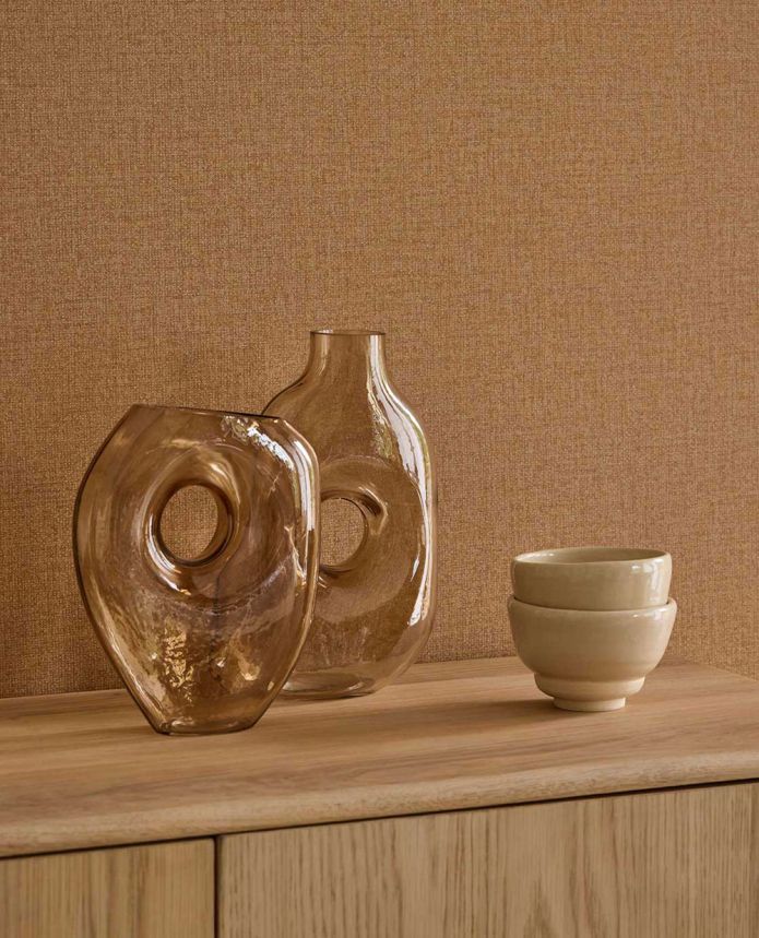 Vlies tapéta, barna, szövetutánzat, 340627, Linen Look, Eijffinger