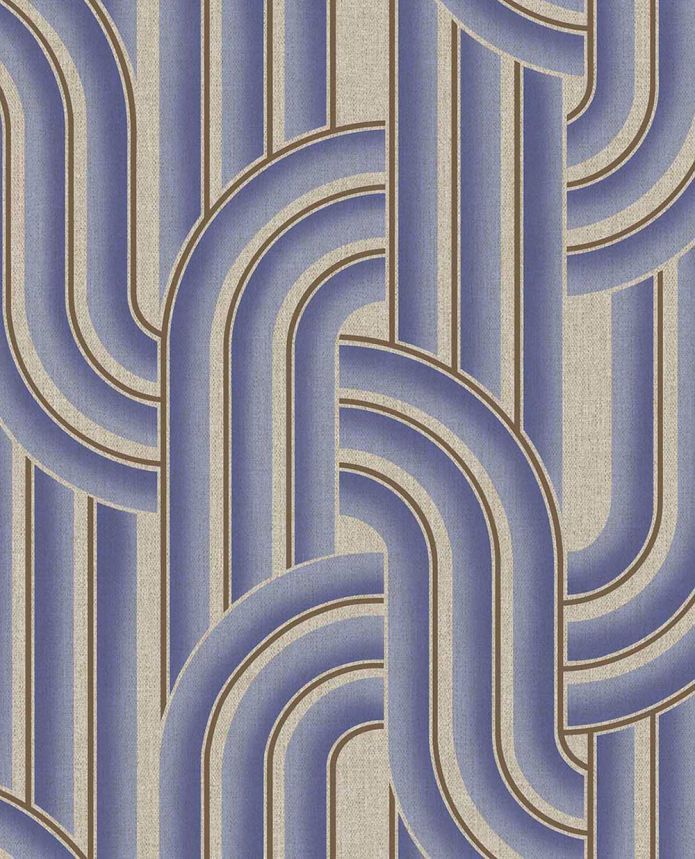 Geometrikus vlies tapéta, kék-bézs, retro, 340566, Groovy, Eijffinger