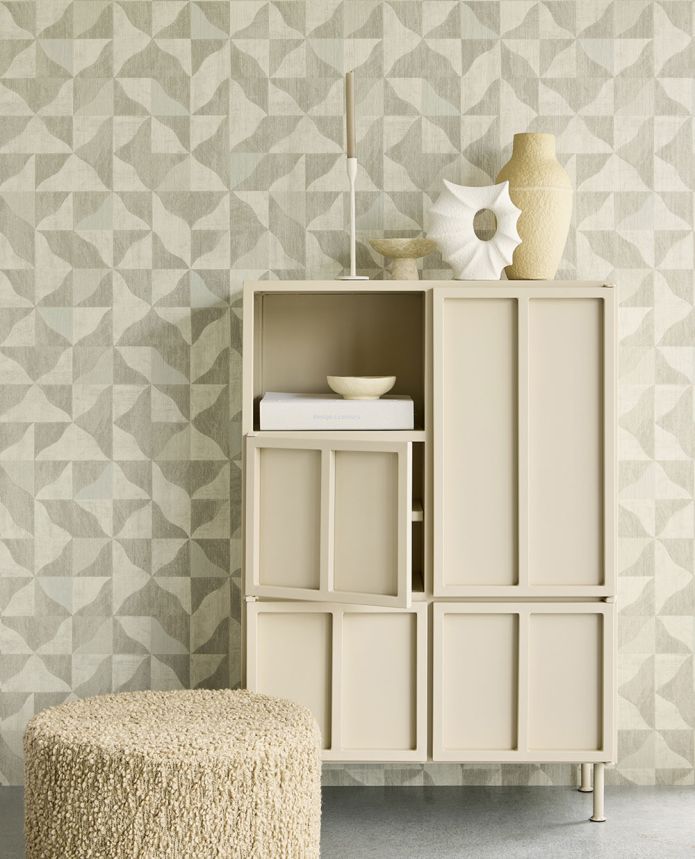 Geometrikus vlies tapéta, szürke-bézs, 340321, Sensory Eijffinger