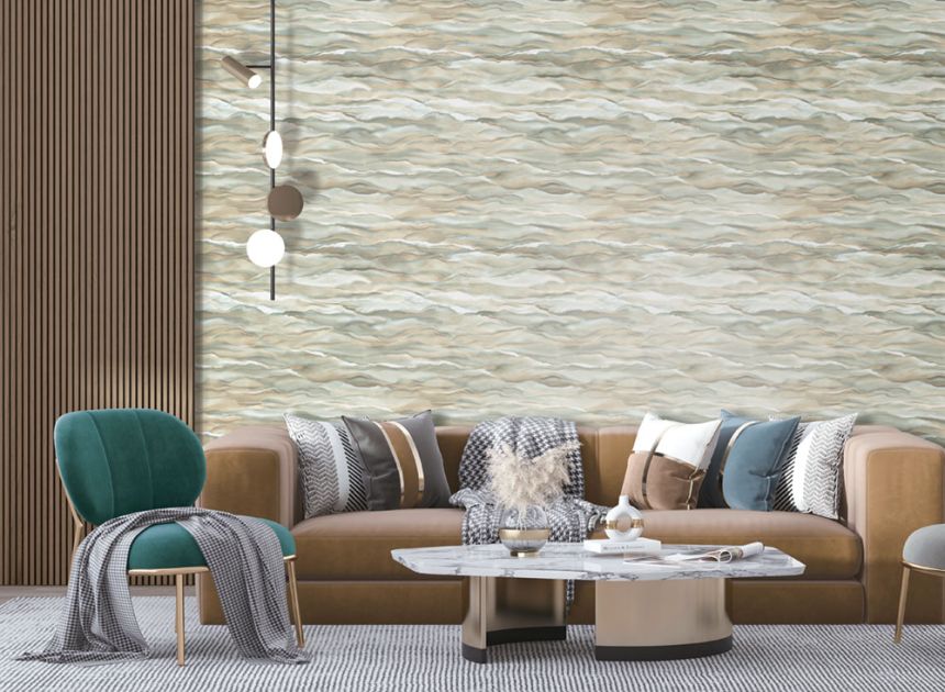 Vlies tapéta, fehér-szürke, hullámok, márvány, SA524041, Santa Fe, Design ID