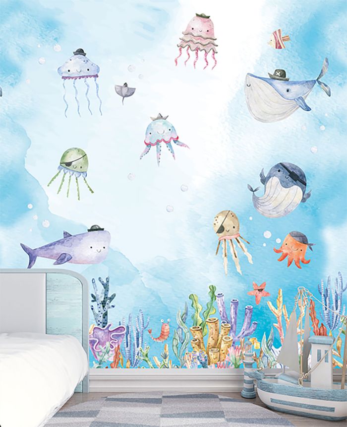 Gyermek vlies poszter tapéta, víz alatti világ, CW6058-1, Cute Walls, Decoprint