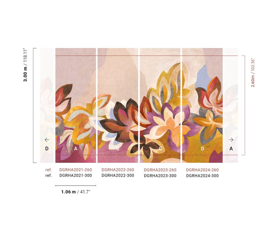 Vlies poszter tapéta, virágok, DGRHA2022-260, Rhapsody, Masureel