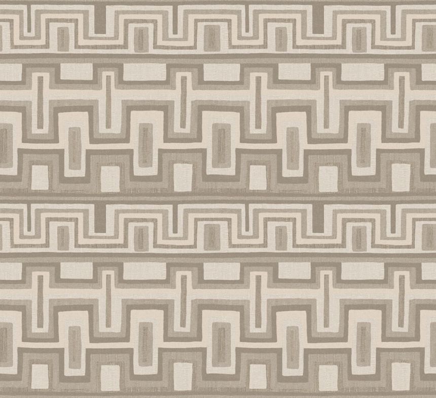 Geometrikus vlies tapéta, bézs, etno, AMA001, Amani, Masureel