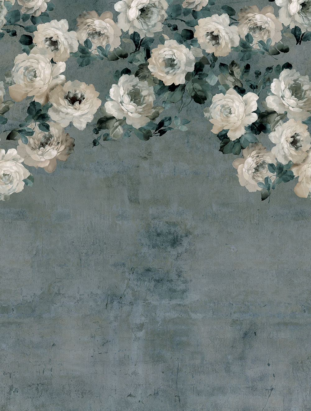 Vlies poszter tapéta, kék-zöld, virágok, FW4023-6, Feature Walls, Decoprint