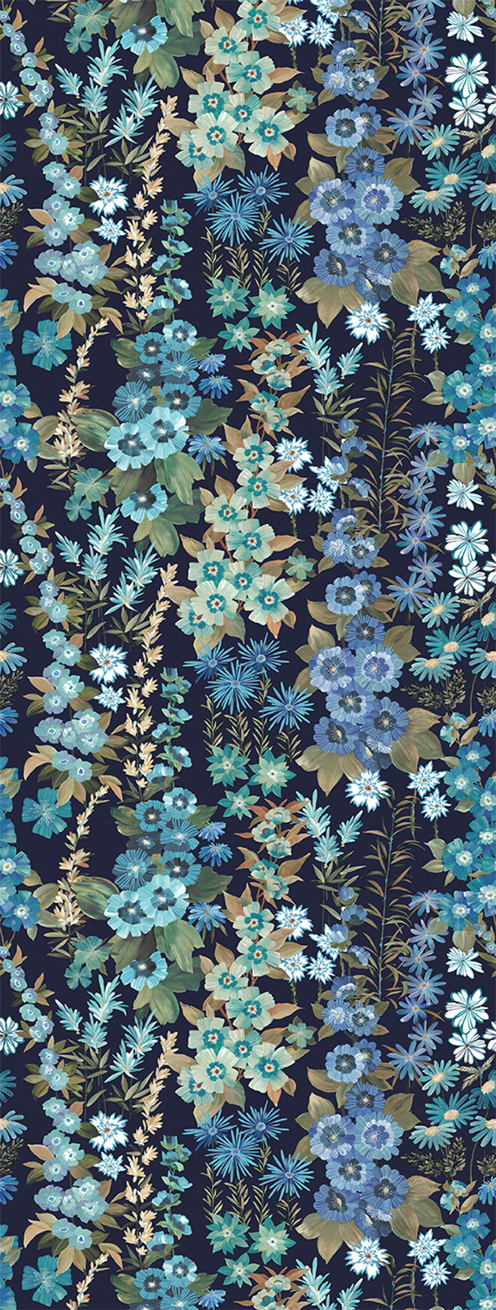Vlies poszter tapéta, kék, virágok, FW4025-1, Feature Walls, Decoprint