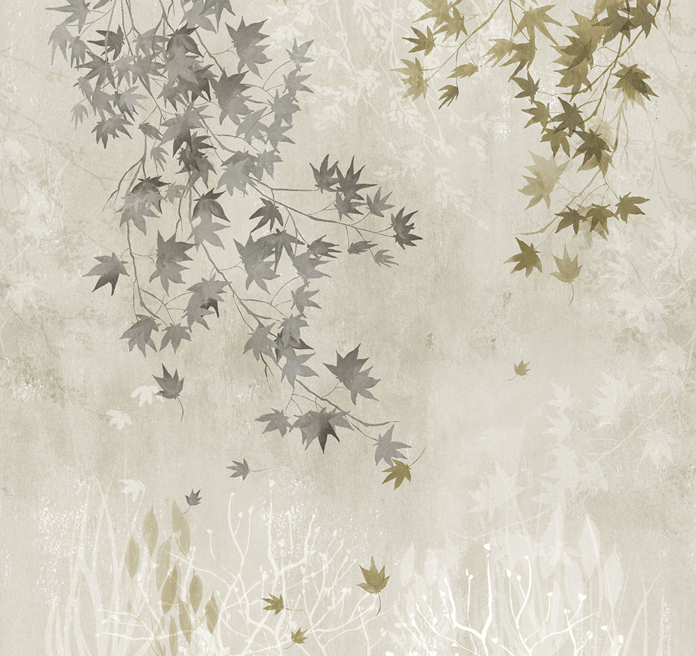 Vlies poszter tapéta, szürke, ágak, levelek, FW4026-3, Feature Walls, Decoprint