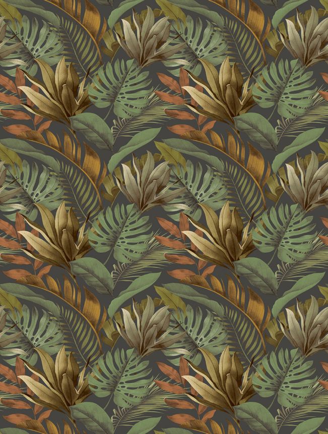 Vlies poszter tapéta, zöld-barna, levelek, FW4059-2, Feature Walls, Decoprint