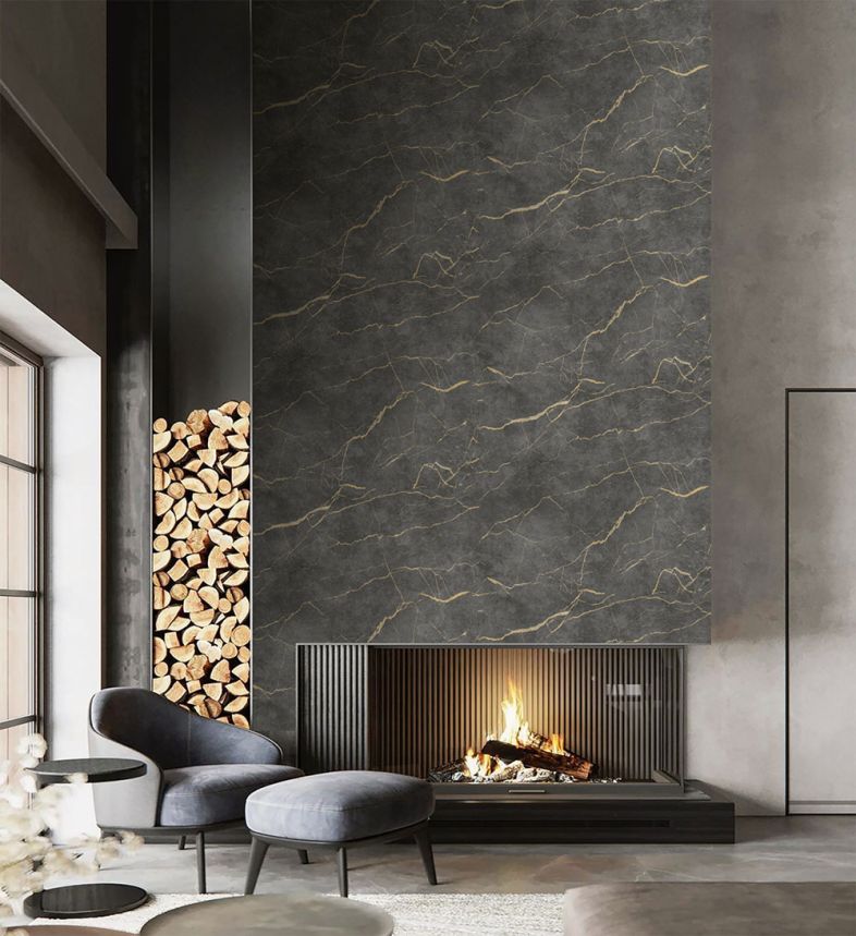 Vlies poszter tapéta, szürke-fekete, márvány, FW4060-3, Feature Walls, Decoprint