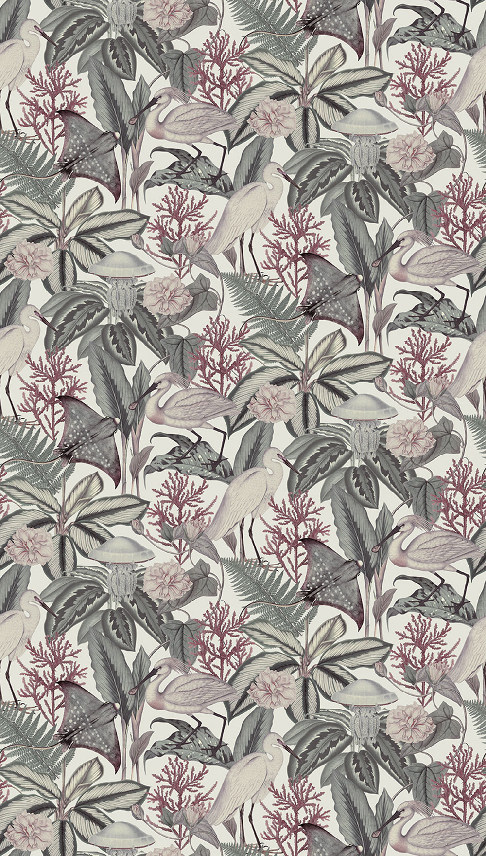 Vlies poszter tapéta, zöld, madarak, levelek, FW4061-5, Feature Walls, Decoprint