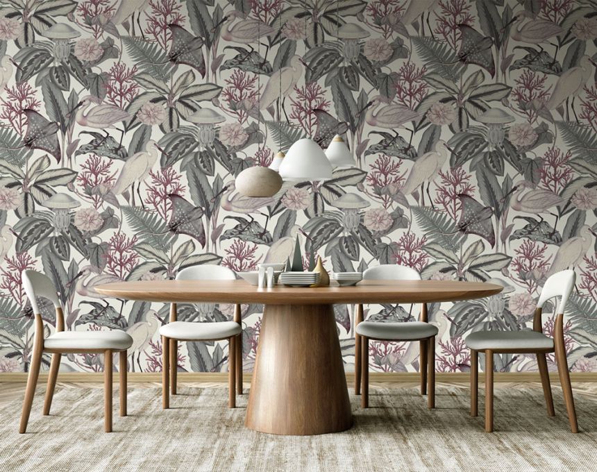 Vlies poszter tapéta, zöld, madarak, levelek, FW4061-5, Feature Walls, Decoprint