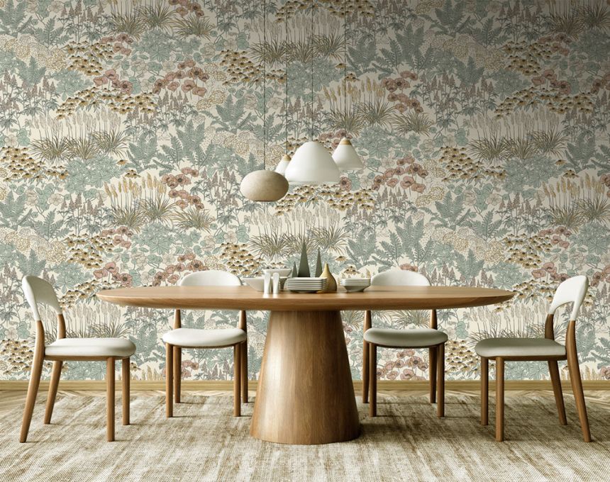Vlies poszter tapéta, szürke-barna, virágok, FW4062-2, Feature Walls, Decoprint