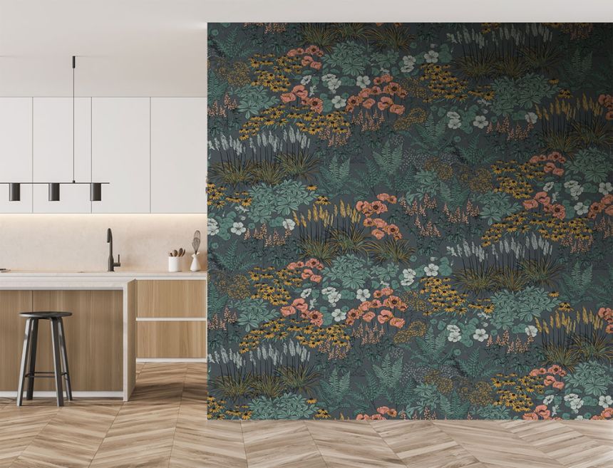 Vlies poszter tapéta, kék, virágok, FW4062-4, Feature Walls, Decoprint