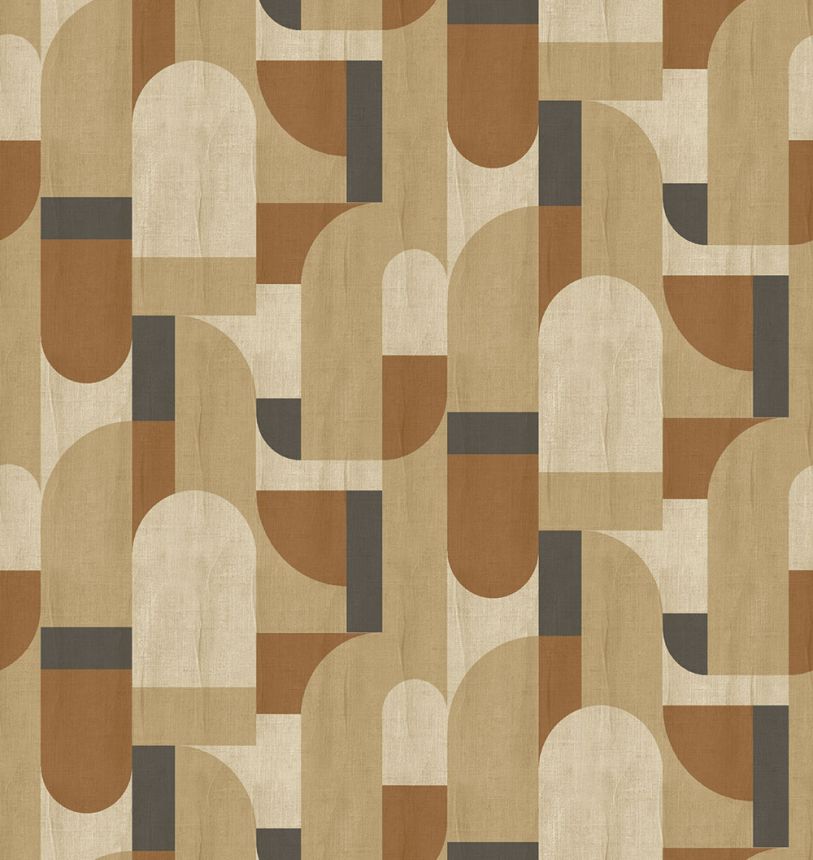 Geometrikus vlies poszter tapéta, barna, FW4064-1, Feature Walls, Decoprint