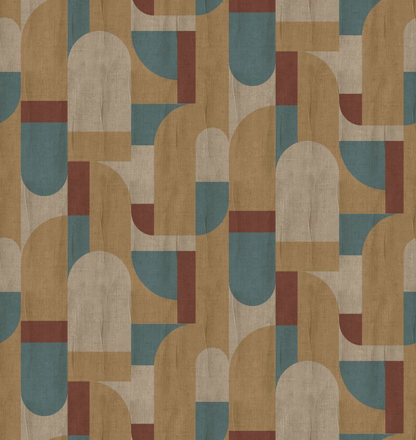 Geometrikus vlies poszter tapéta, barna-zöld, FW4064-2, Feature Walls, Decoprint