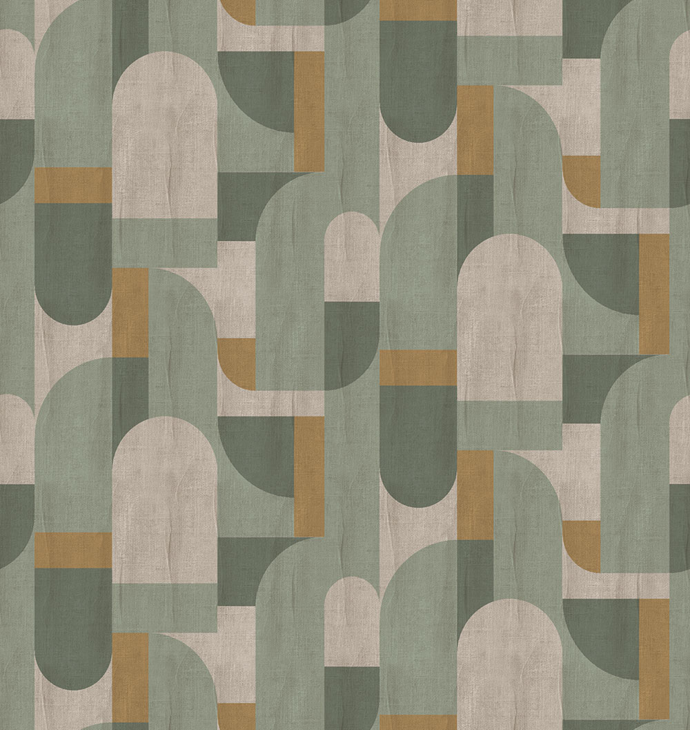 Geometrikus vlies poszter tapéta, zöld, FW4064-4, Feature Walls, Decoprint