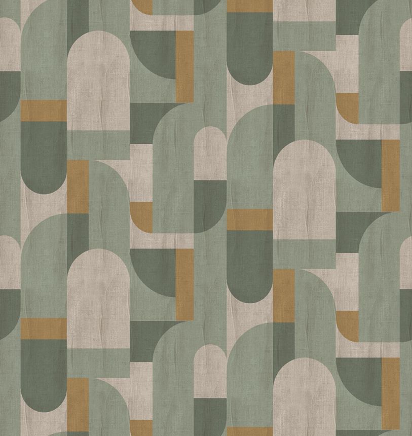 Geometrikus vlies poszter tapéta, zöld, FW4064-4, Feature Walls, Decoprint