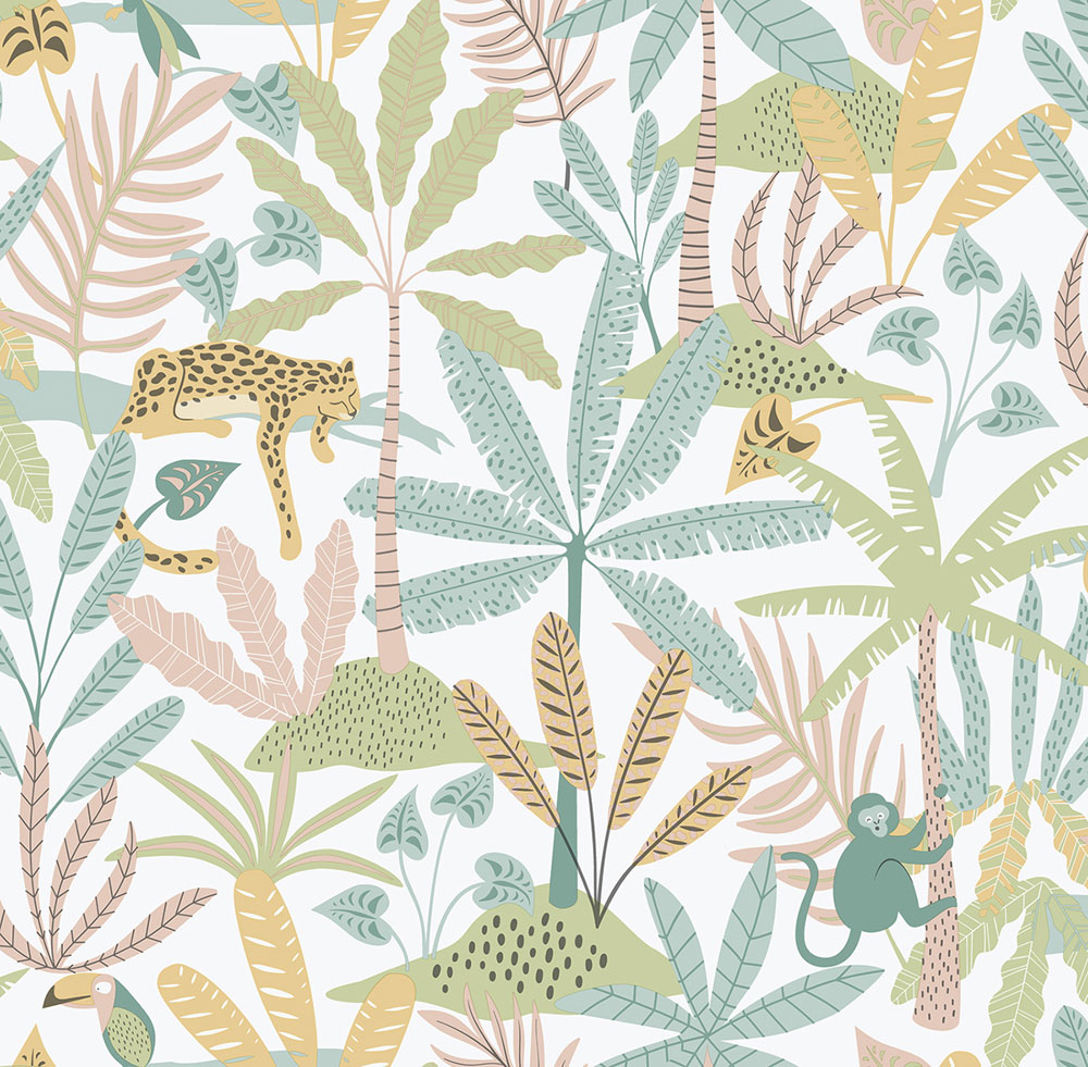 Gyerek vlies tapéta, zöld, dzsungel, 286-4, Enzo,  ICH Wallcoverings