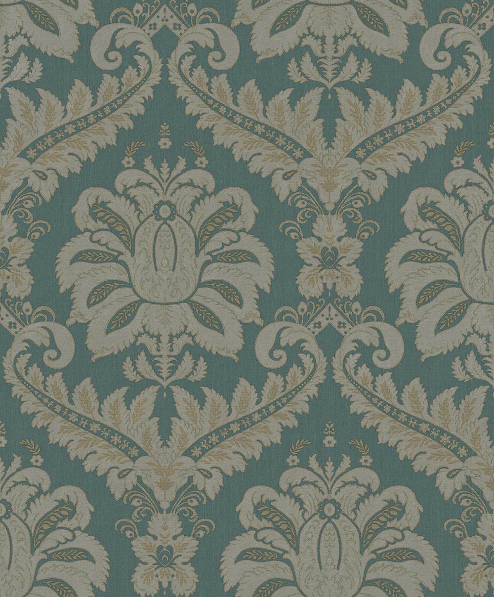Tapéta, zöld, barokk, 35925, Ornamenta, Parato by Cristiana Masi