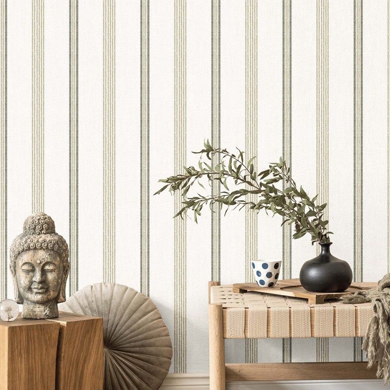 Tapéta, zöld, szövet hatás, csíkos, 38427, Top Stripes, Parato by Cristiana Masi