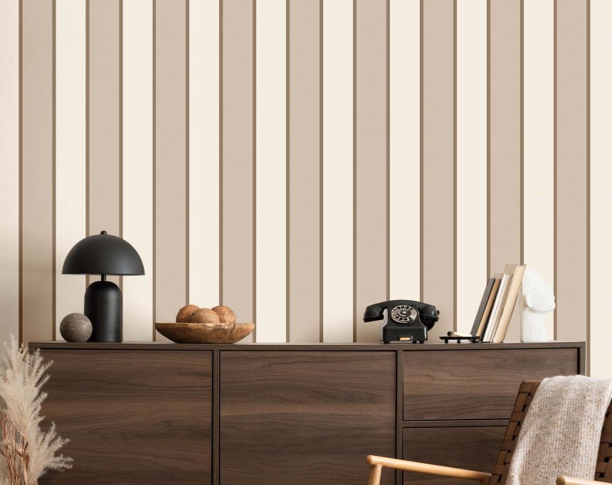 Tapéta, bézs-barna, csíkos, 38468, Top Stripes, Parato by Cristiana Masi