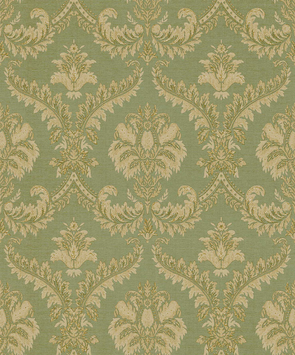 Vlies tapéta, zöld-bézs, barokk minta, 23607, The Best Classic & Elegant, Cristiana Masi by Parato