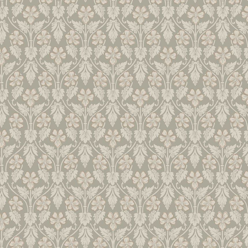 Szürke-zöld tapéta, virágok, 4586, Icons, Borastapeter