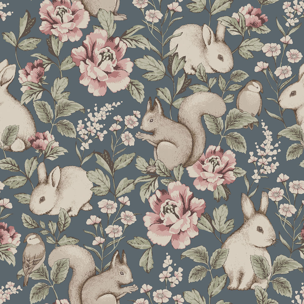 Tapéta falra, kék, állatok, 6932, Newbie Wallpaper, Boråstapeter