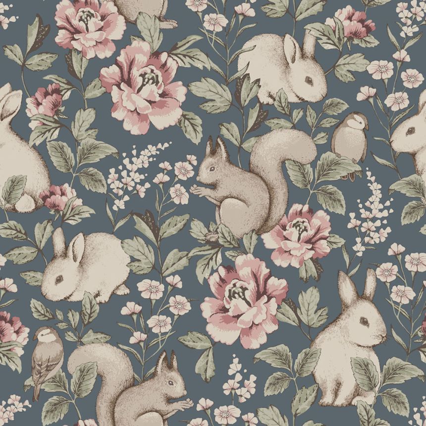 Tapéta falra, kék, állatok, 6932, Newbie Wallpaper, Boråstapeter