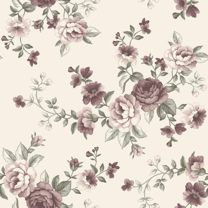 Tapéta falra, krém, virágok, rózsák, 7485, Newbie Wallpaper, Boråstapeter