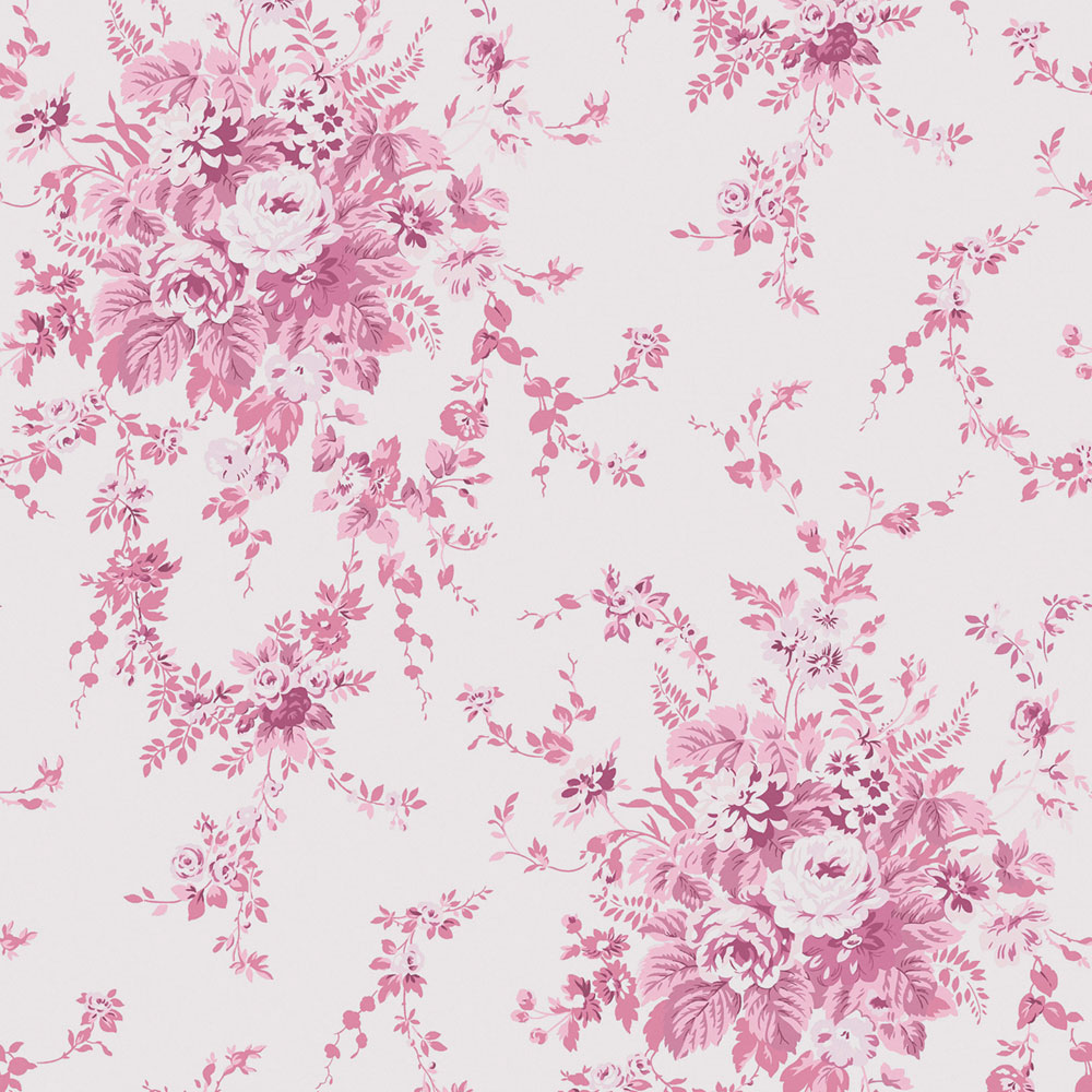 Tapéta, rózsaszín, virágok, 125126, Shabby Chic by Rachel Ashwell
