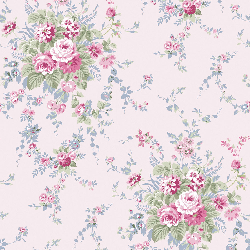 Tapéta, rózsaszín, virágok, 125127, Shabby Chic by Rachel Ashwell