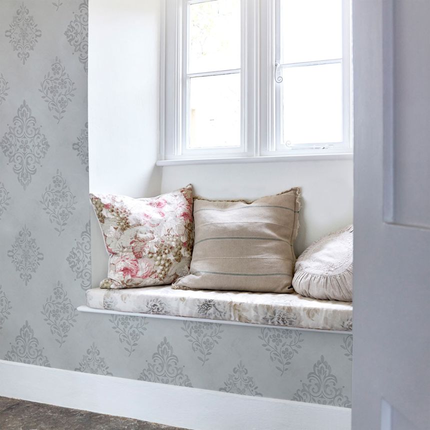 Tapéta, kék, kastélyminta, ornamentika, 125137, Shabby Chic by Rachel Ashwell