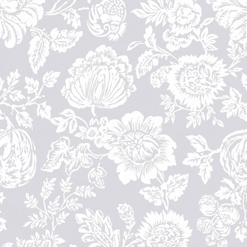 Tapéta, szürke, virágok, 125139, Shabby Chic by Rachel Ashwell